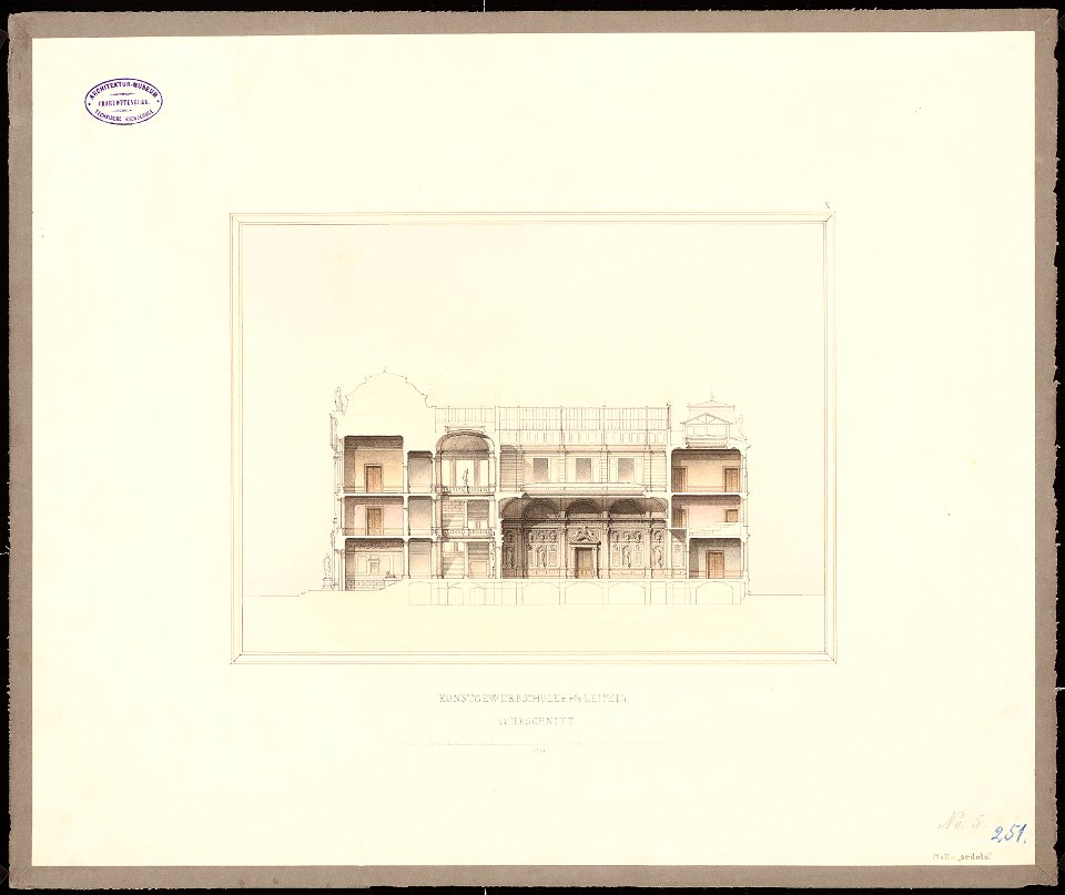 Oskar Sommer Entwurf Kunstgewerbeschule Leipzig ArchMus 16644
