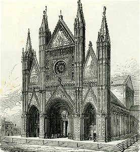 Orvieto facciata del Duomo incisione