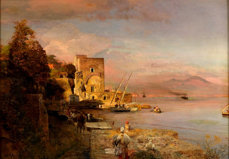 Oswald Achenbach Am Strand von Neapel.