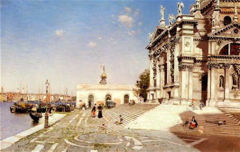 Ortega Martin Rico y A View Of Santa Maria Della Salute Venice. Free illustration for personal and commercial use.