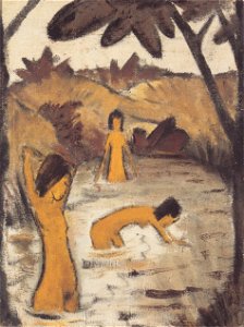 Otto Mueller - Drei badende im Teich - ca1912