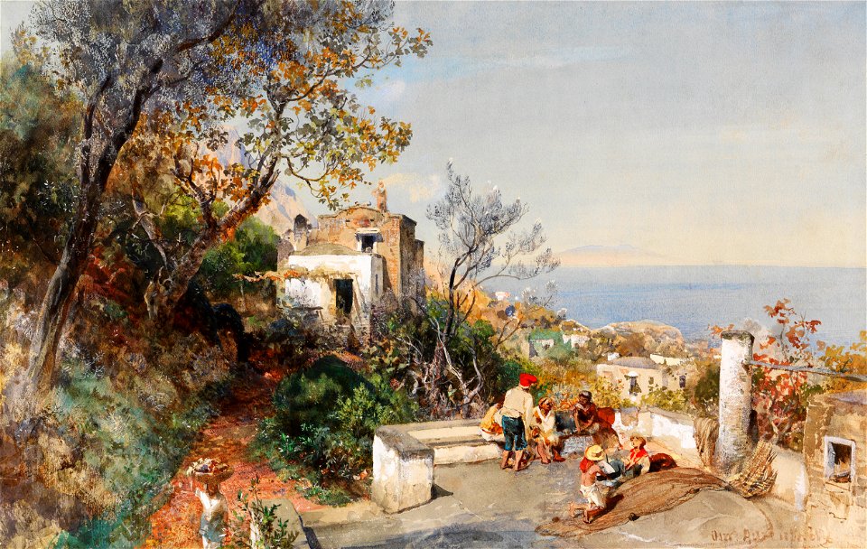 Oswald Achenbach - Blick über die Bucht von Neapel (ca.1880)