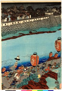 Oshu Takadachi kassen 奥州高舘合戦 (The Battle of Takadachi in Osshu) (BM 2008,3037.18314). Free illustration for personal and commercial use.
