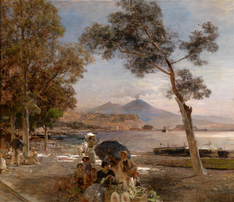 Oswald Achenbach Abendstimmung am Golf von Neapel