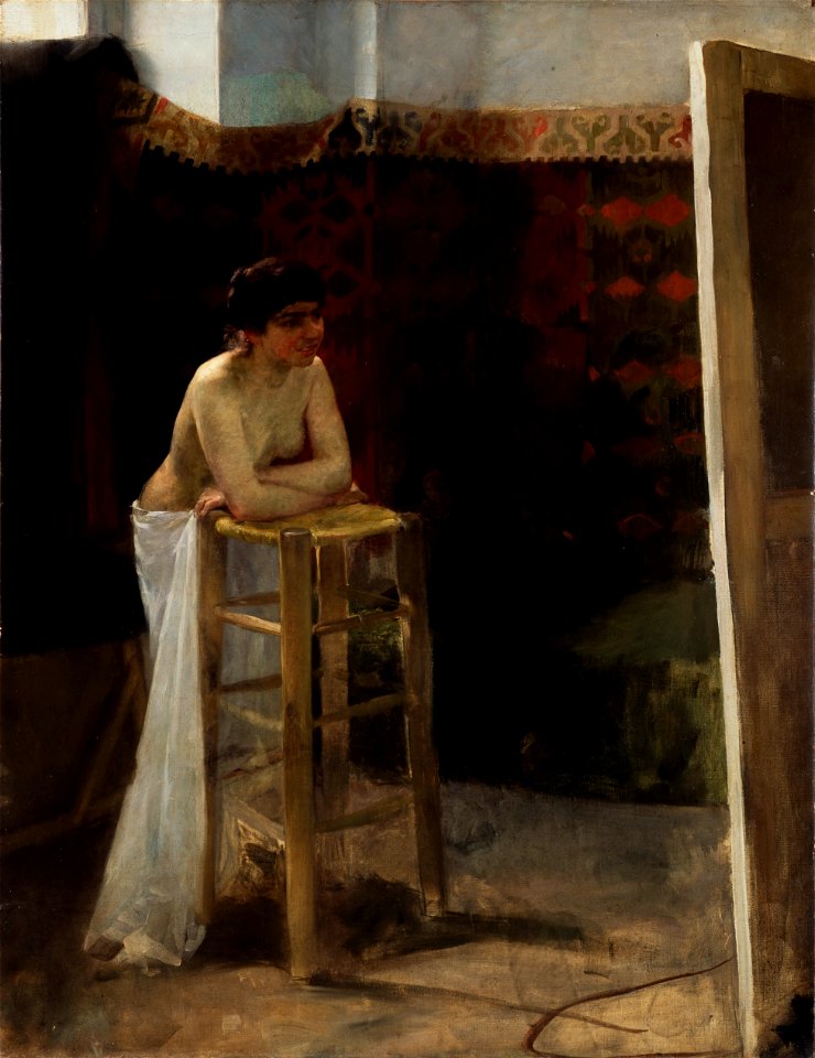 Oscar Björck - Female model in a studio - Google Art Project