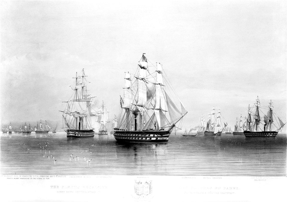 Oswald Walters Brierly & R. Carrick - The Fleet becalmed