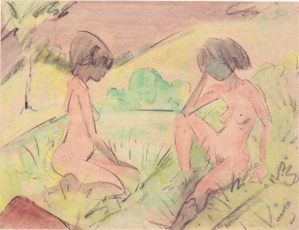 Otto Mueller - Zwei Akte in den Dünen - ca1925