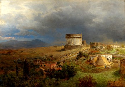 Oswald Achenbach Via Appia mit dem Grabmal der Caecilia Metella