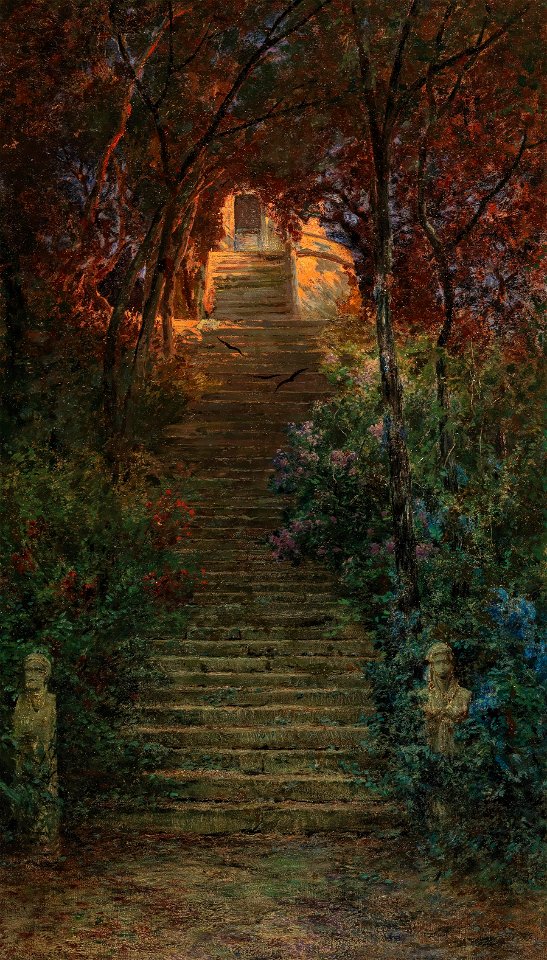 Othmar Brioschi Aufgang zur Villa d Este im Sonnenlicht