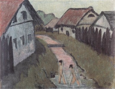 Otto Mueller - Dorfbach mit Badenden - ca1928