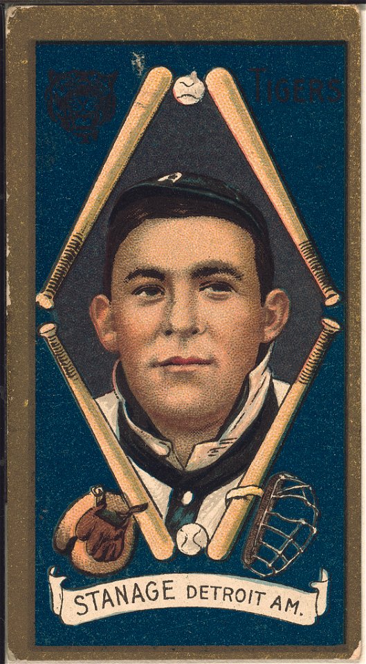 Oscar Stanage, Detroit Tigers, baseball card portrait LCCN2008677870