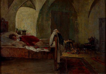 Oton Iveković - Veliki Tabor-žena u krevetu