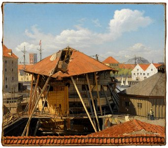 Otto Bache - The Liner Skjold in Christianhavn Dock - NM 7362 - Nationalmuseum