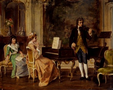 Otto Erdmann Genreszene aus dem 18 Jh Musik