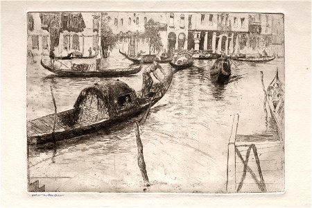 Otto H. Bacher (American, 1856-1909) - Etchings of Venice, Traghetto San Felice - 1920.18.12 - Cleveland Museum of Art