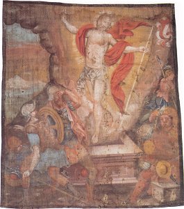 Oswalt Kreusel - Millstätter Fastentuch - Auferstehung Christi