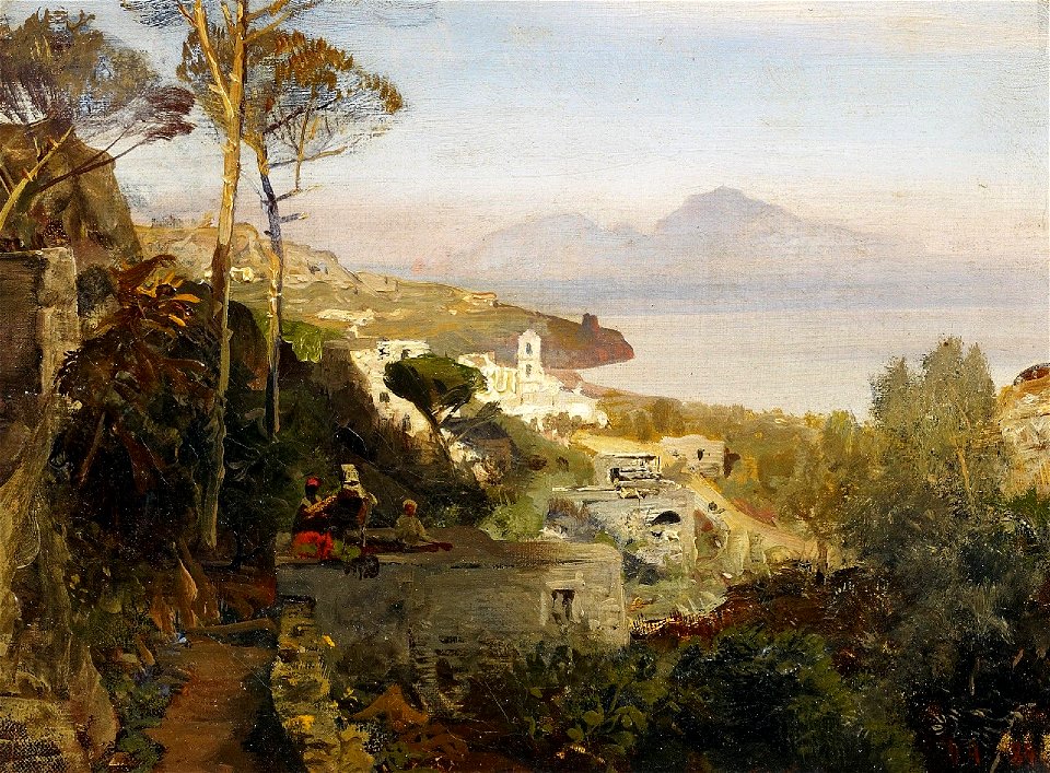 Oswald Achenbach Blick von Sorrent auf Capri 1884