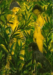 Otto Mueller - Zwei Mädchen mit Pudel -1924-24