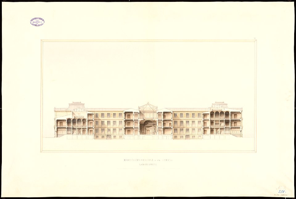 Oskar Sommer Entwurf Kunstgewerbeschule Leipzig ArchMus 16643