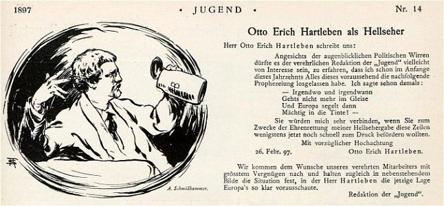 Otto Erich Hartleben als Hellseher, 1897