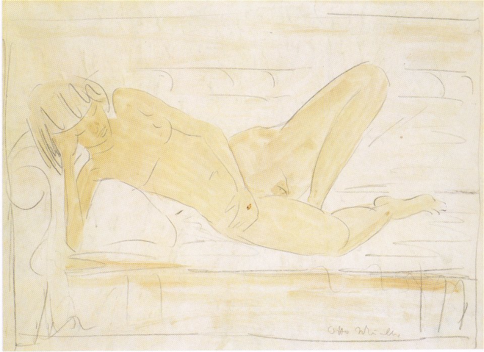 Otto Mueller - Auf dem Sofa liegender Akt - ca1925
