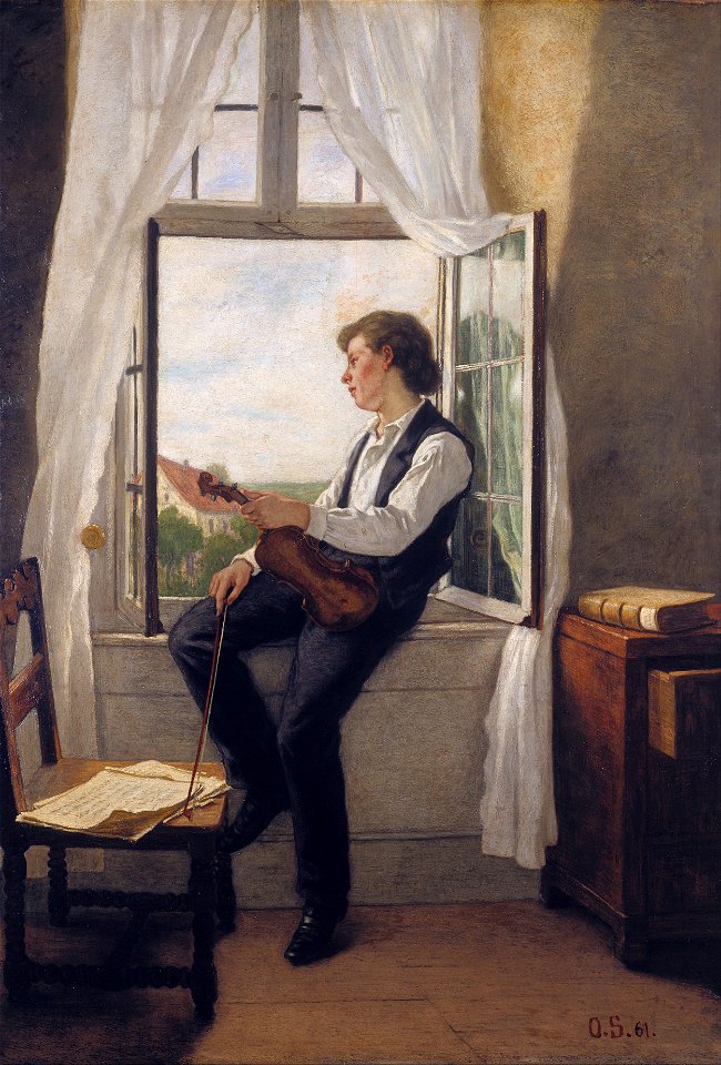 Otto Scholderer - The Violinist at the Window - Google Art Project