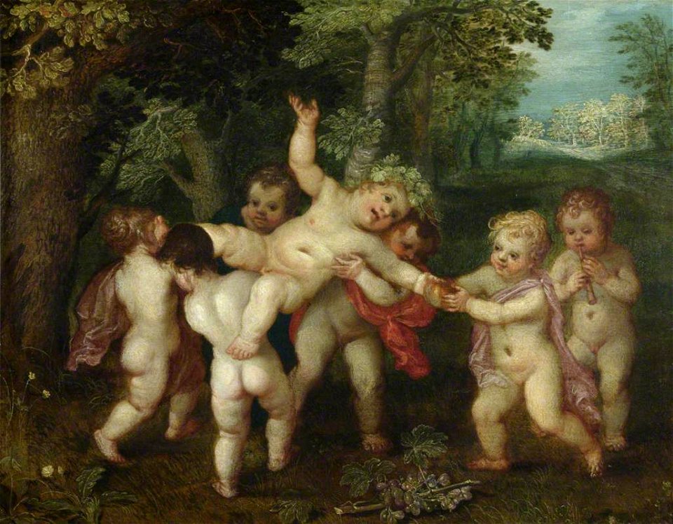 Otto van Veen - Putti enacting a Bacchanalian scene