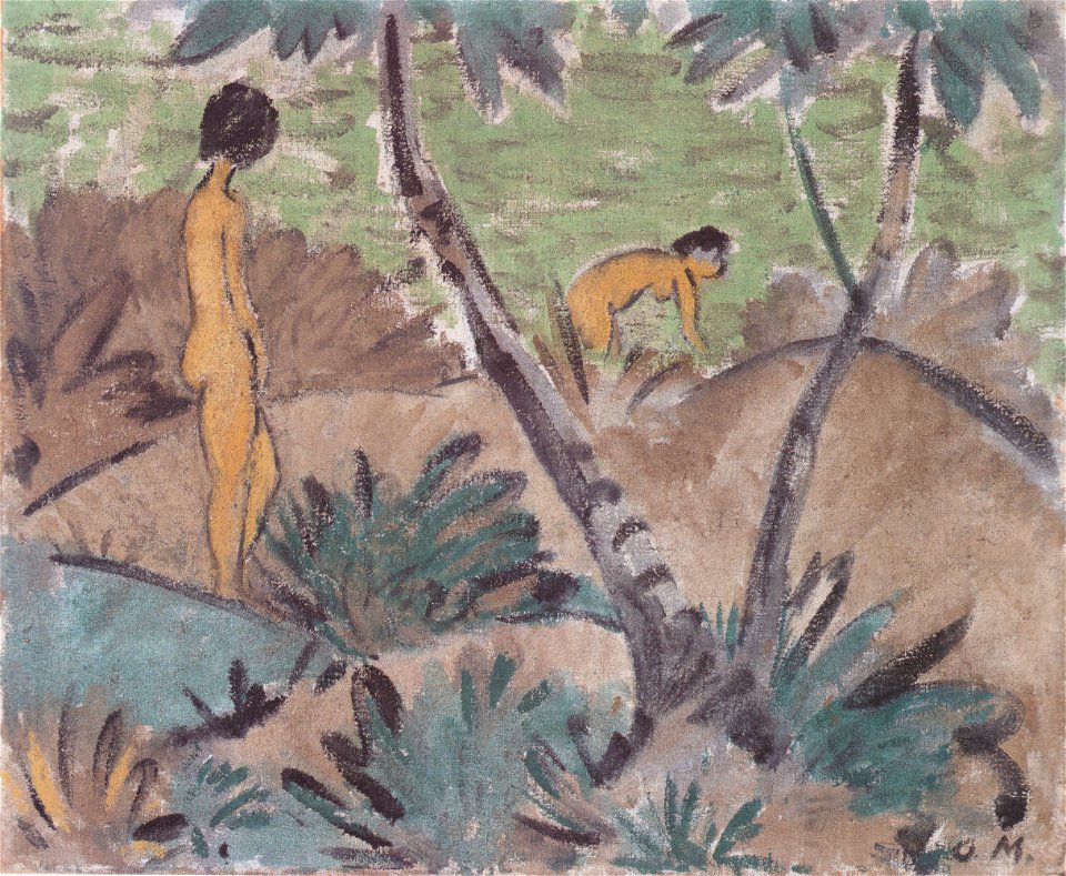 Otto Mueller - Zwei Mädchen mit gegabeltem Baum - ca1916