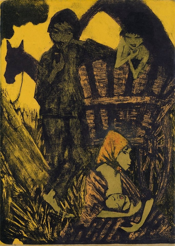 Otto Mueller Zigeunerfamilie am Planwagen