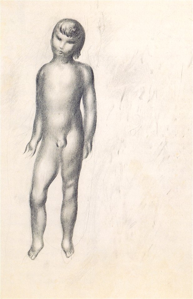 Otto Meyer-Amden - Stehender Knabenakt (Studie zur Algraphie)