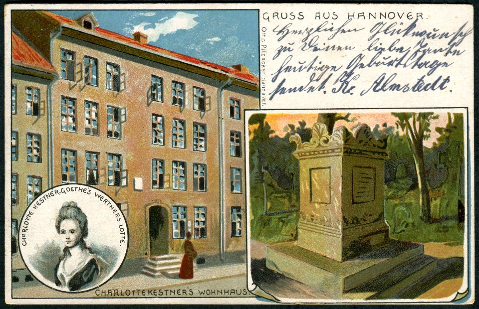 Otto Pilzecker AK Gruss aus Hannover Charlotte Kestner's Wohnhaus, Bildseite