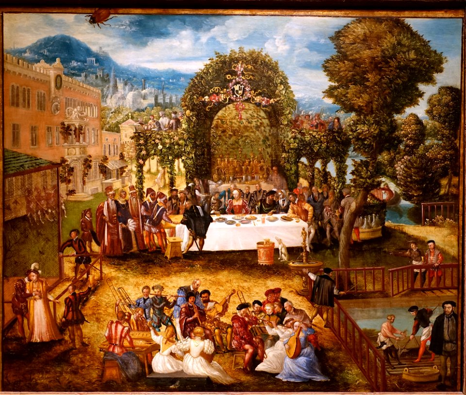 Outdoor Banquet by Hans Mielich, Germany, 1548, oil on panel - Wadsworth Atheneum - Hartford, CT - DSC05017