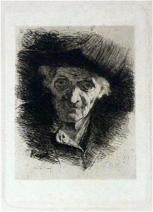 Otto Rasch Alter Kopf Radierung 1887