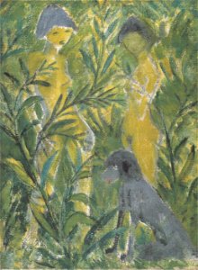 Otto Mueller - Zwei Mädchen mit Pudel