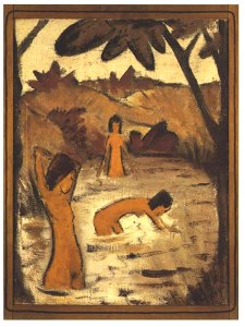 Otto Mueller - Drei Badende im Teich