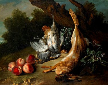 StillLifewithDeadGameandPeachesinaLandscape-JeanBaptisteOudry-BMA