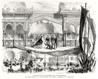 Ouverture de l'Exposition Universelle 1867. Free illustration for personal and commercial use.