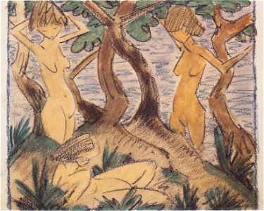 Otto Mueller - Zwei Badende unter Bäumen - ca1923