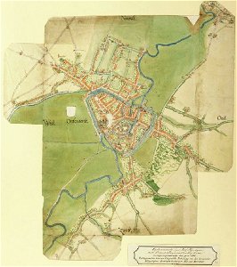Oudenaarde, map by Jacob van Deventer, Version Brussels. Free illustration for personal and commercial use.