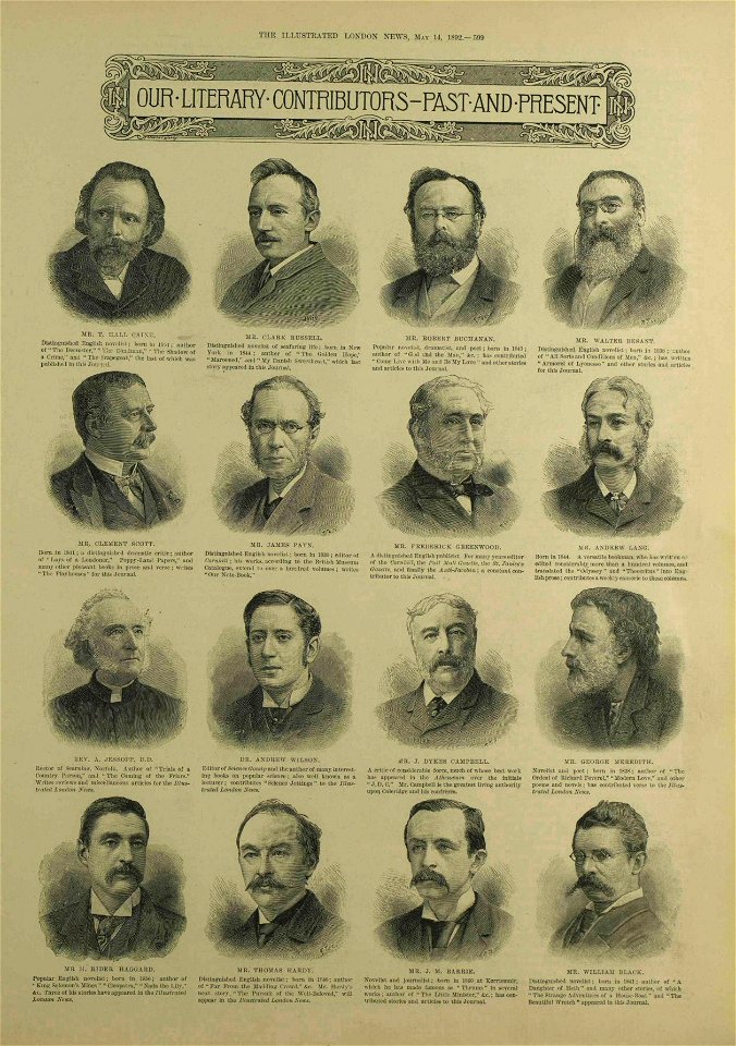 Our literary contributors - past and present - ILN 1892-0514-0023