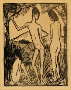 Otto Mueller Stehender Knabe und zwei Mädchen 1917