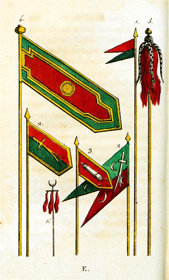 Ottoman emblems and military flags - Castellan Antoine-laurent - 1812