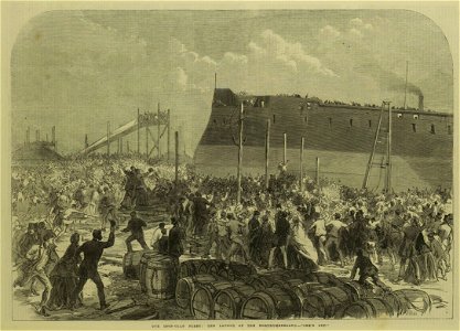 Our Iron-Clad Fleet, the Launch of the Northumberland, 'She's Off!' - ILN-1866