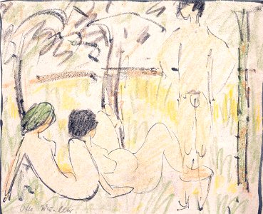 Otto Mueller - Three Nudes - Google Art Project. Free illustration for personal and commercial use.
