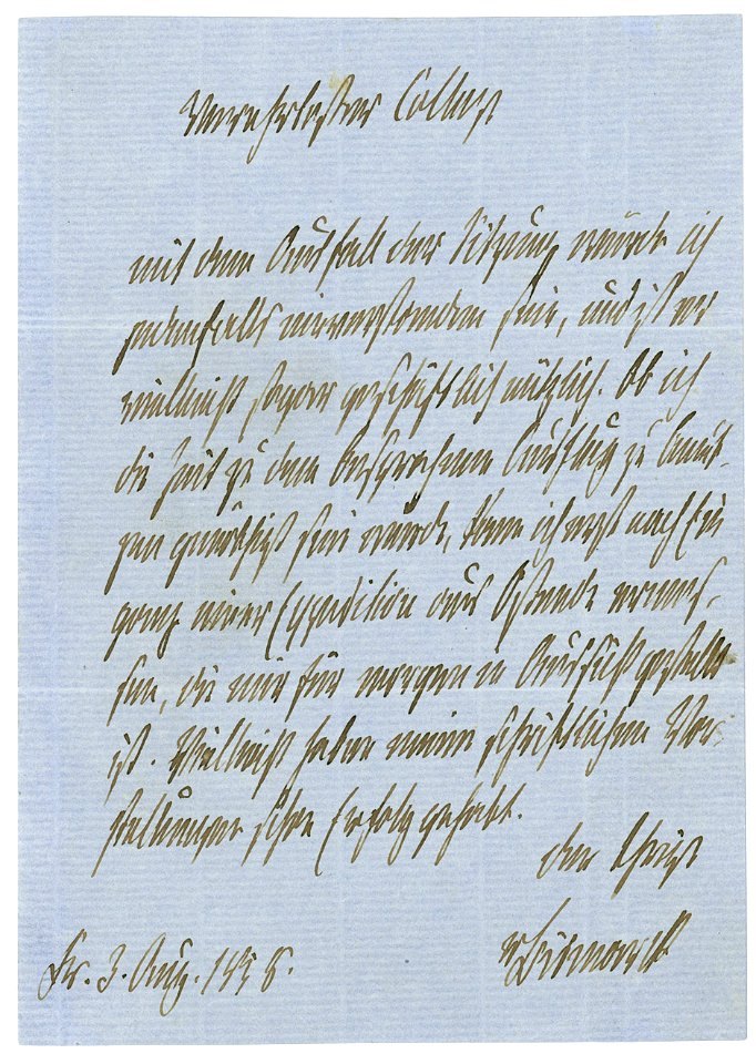 Otto von Bismarck Brief 1858-08-03