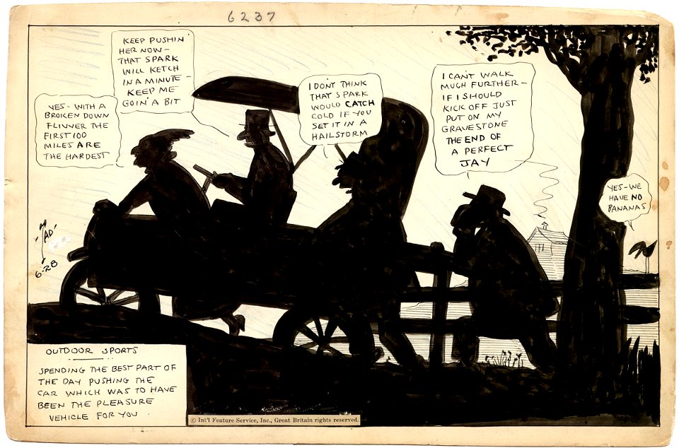Outdoor Sports - Spending the Best Part of the Day Pushing the Car Which was to Have Been the Pleasure Vehicle For You