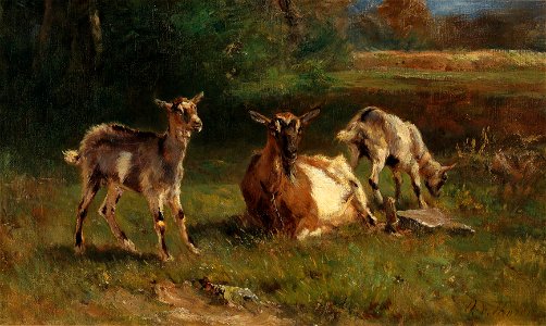 Otto von Thoren - Geiß mit Kitzen