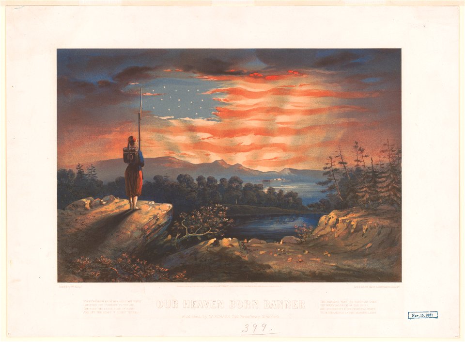 Our heaven born banner - painted by Wm. Bauly ; lith. of Sarony, Major & Knapp, 449 Broadway, N.Y. LCCN2004665372