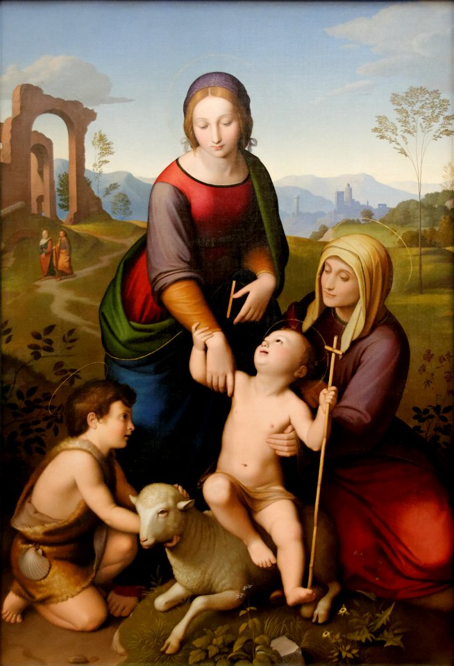 Vierge Marie, Sainte Elisabeth, Jésus, Jean le Baptiste par Friedrich Overbeck