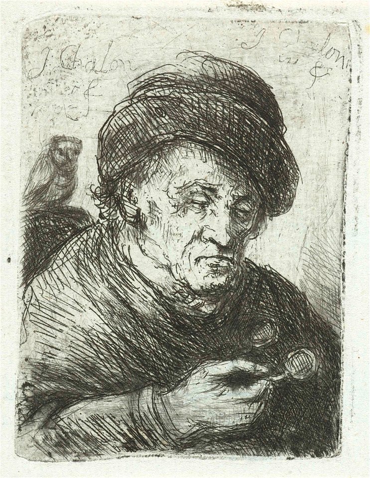 Oude man met papegaai